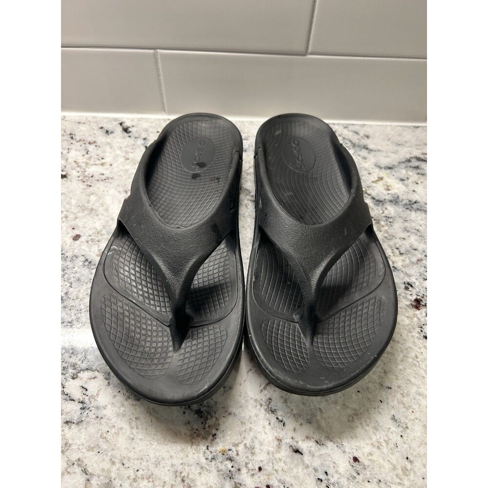 OOFOS Original Recovery Sandal Thong Black Flip Flops Women's Sz 8 Men's Sz 6